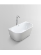 Acrylic free standing back-to-wall bathtub, model AREZO white 150x75x58 cm - 8