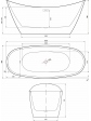 Free-standing oval acrylic bathtub, VEZO model, white 172x73x74 cm - 6
