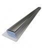 Shower drain for installation in tiles, low and narrow, brushed steel, 70 cm long