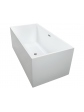 Free-standing rectangular acrylic bathtub, TERNO model, white 170x80x60 cm - 3