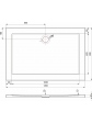 Technical drawing and dimensions of the low rectangular shower tray 120x80x4 cm PRESTON
