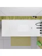 Small white built-in rectangular bathroom bathtub, top view - 1800x800 mm BERNO