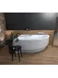 Wall-mounted corner bathtub with casing - 150x100 cm ORUNA