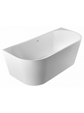 Acrylic free standing back-to-wall bathtub, model AREZO white 140x71x58 cm