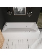 Single person whirlpool hydromassage bathtub 170x80 AYATA rectanglar with LED backlight water and air massage