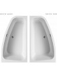 Corner asymmetric acrylic tub VESSA 90x160 cm left right handed - 1