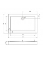White 120x80 cm shower tray with a frame, feet and a drain in the middle - 8