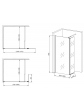 FLIT DUO shower wall 100 + 30x190cm, 6mm glass - 3