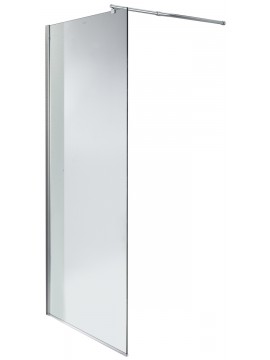 Walk-in wall shower enclosure 8 mm transparent toughened safety glass