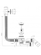 Automatic siphon with chrome knob and plug - 1000 mm - 7