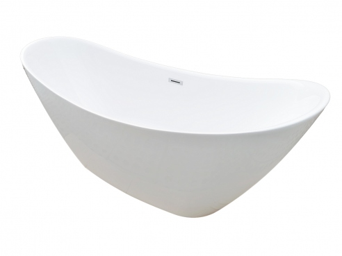 Free-standing oval acrylic bathtub, VEZO model, white 172x73x74 cm