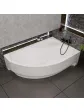 Corner bathtub for one person arrangement with tap and housing - 160x100 cm ORUNA