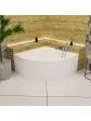 Wall-mounted corner bathtub made of sanitary acrylic - 140x140 cm ORUNA