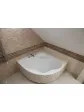 Wall-mounted corner bathtub with click-clack stopper, 140x140 cm, ORUNA