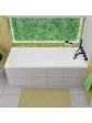 Wall-mounted bathroom bathtub, built-in round overflow arrangement - 180x80 cm BERNO