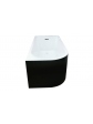 Acrylic free standing back-to-wall bathtub, model NOLA black 170x75x58 cm - 2