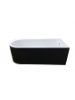 Acrylic free standing back-to-wall bathtub, model NOLA black 170x75x58 cm - 3