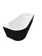 Acrylic free standing back-to-wall bathtub, model NOLA black 170x75x58 cm - 6