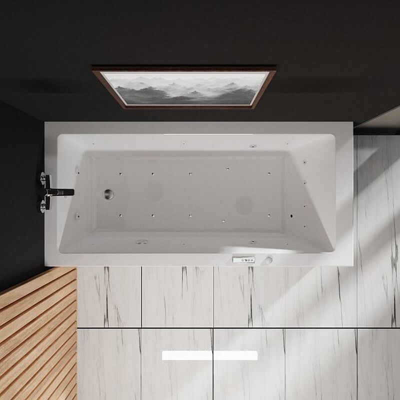 Whirlpool tub 170x80 cm AYATA with LED lighting, powerful pumps - Polish technology and quality