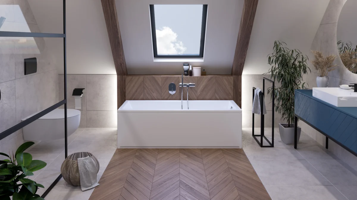 Wanna 170x75 z obudową quatro loft nowa essente primaline niska
