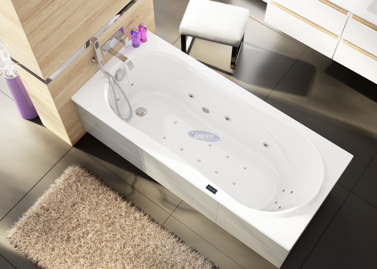 Rectangular hydromassage spa tub, ESSENTE ExclusievLine series, model IVEA