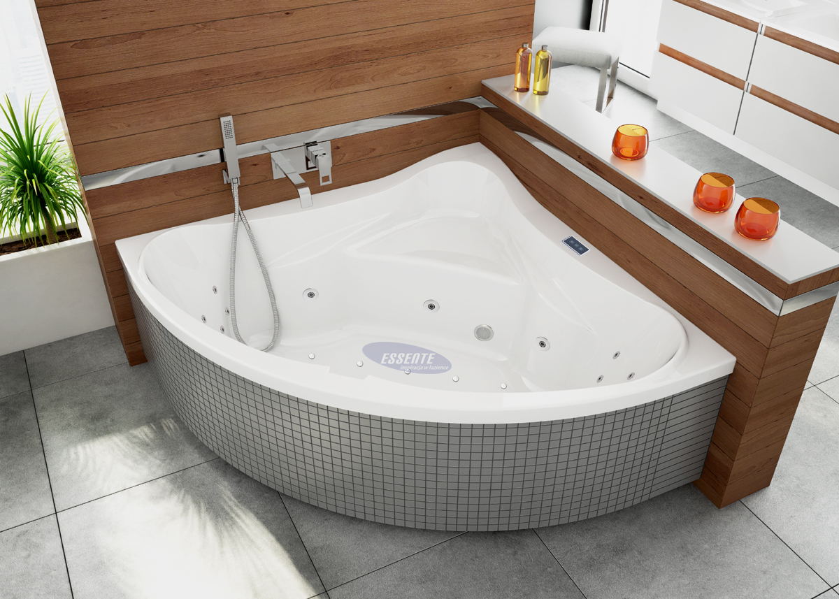 Arrangement corner hydromassage bath tub - ESSENTE, ExclusiveLine series, model IVEA