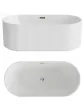 Large free-standing acrylic bathtub top view side view ISOLA model 170x80 cm - Essente