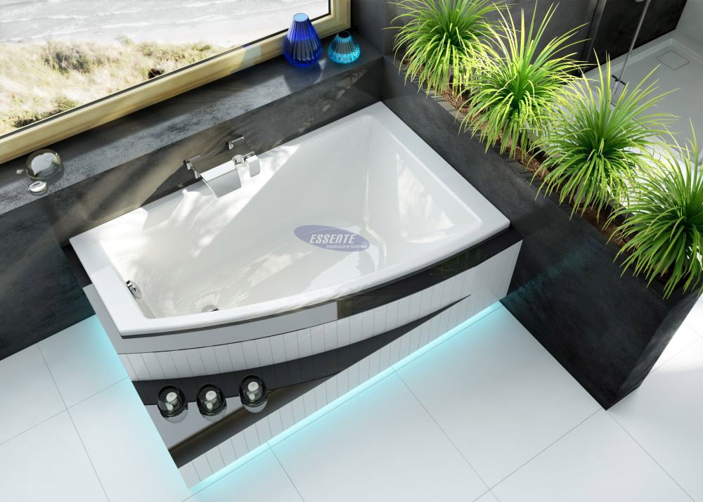 Acrylic corner asymmetrical bathtub ExclusiveLine BERNO 150x90 cm