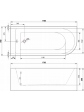 Acrylic free standing back-to-wall bathtub, model NOLA black 170x75x58 cm - 1