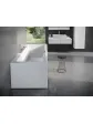 Two-person bathtub 170 cm rectangular with large shower, side view - Formy ESSENTE model