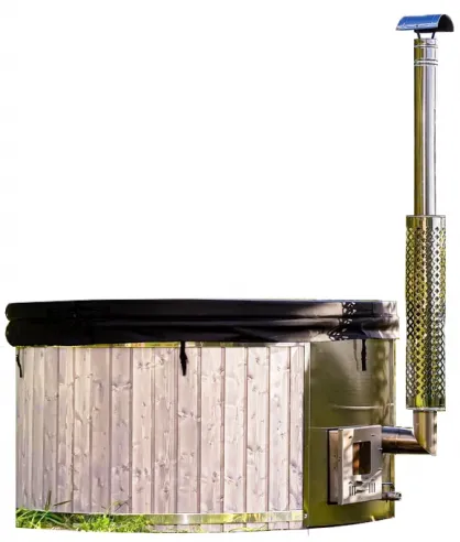 Garden hot tub with internal stove, 200 cm - natural spruce wood Garden hot tub with internal stove - natural spruce wood
