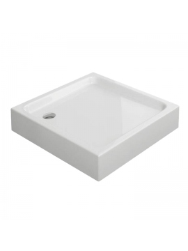 High wall 90x90 cm shower tray for a glass corner cubicle. White, made in Poland