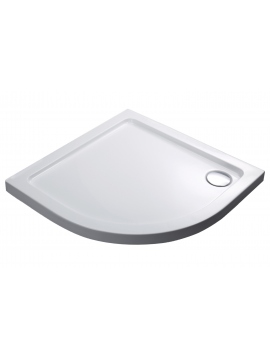 Low shower tray 1/4 circle 90x90, white, flush-mounted