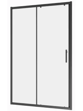 Sliding shower door 100 cm black