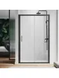 150 cm black sliding shower door, single-leaf, recessed - EASY SLIDER model