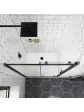 Black sliding shower door 150 cm, single-leaf, recessed - EASY SLIDER model