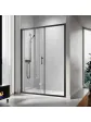 Black recessed sliding shower door 150x195 cm - EASY SLIDER model arrangement