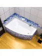 Large asymmetric white bathtub BERNO 150x90 cm