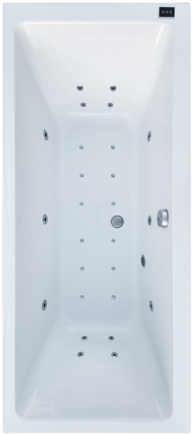 Rectangular bathtub with hydromassage 170x75 - ExclusiveLine series - KEO model. The best Polish quality.