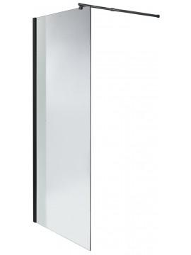 FLIT Walk-In black wall shower enclosure 120x190 cm safety glass 8 mm