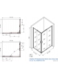 Kabina prysznicowa narożna prostokątna MEXO szkło hartowane 80x100x185 cm - 2
