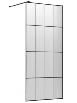 FLIT Walk-In black wall shower enclosure 120x190 cm safety glass 8 mm