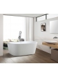 Acrylic free standing back-to-wall bathtub, model AREZO white 140x71x58 cm - 2