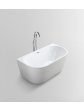 Acrylic free standing back-to-wall bathtub, model AREZO white 140x71x58 cm - 8