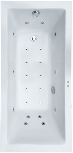 Wanna z hydromasażem prostokątna PrimaLine QUATRO 160x70 cm Wanna z hydromasażem 160x70 małe jacuzzi domowe z ozonowaniem