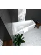 Corner bathtub arranged against the wall, 150x100 cm BARBOSA
