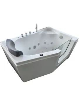 Shallow opening bathtub with hydromassage for the elderly and disabled - MEDICA 135x90 cm