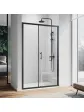 Single-leaf black sliding shower door for recessed showers 1500 mm - EASY SLIDER ESSENTE model