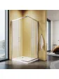Kabina prysznicowa kwadratowa 80x80x190 cm przesuwna szyba 6 mm transparent