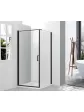 Square corner shower cabin 1000x1000 mm black glass 6 mm - SELMA model